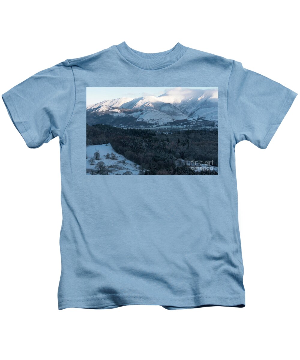 Photographer Kids T-Shirt featuring the photograph Winter Mountains, Cumbria by Perry Rodriguez