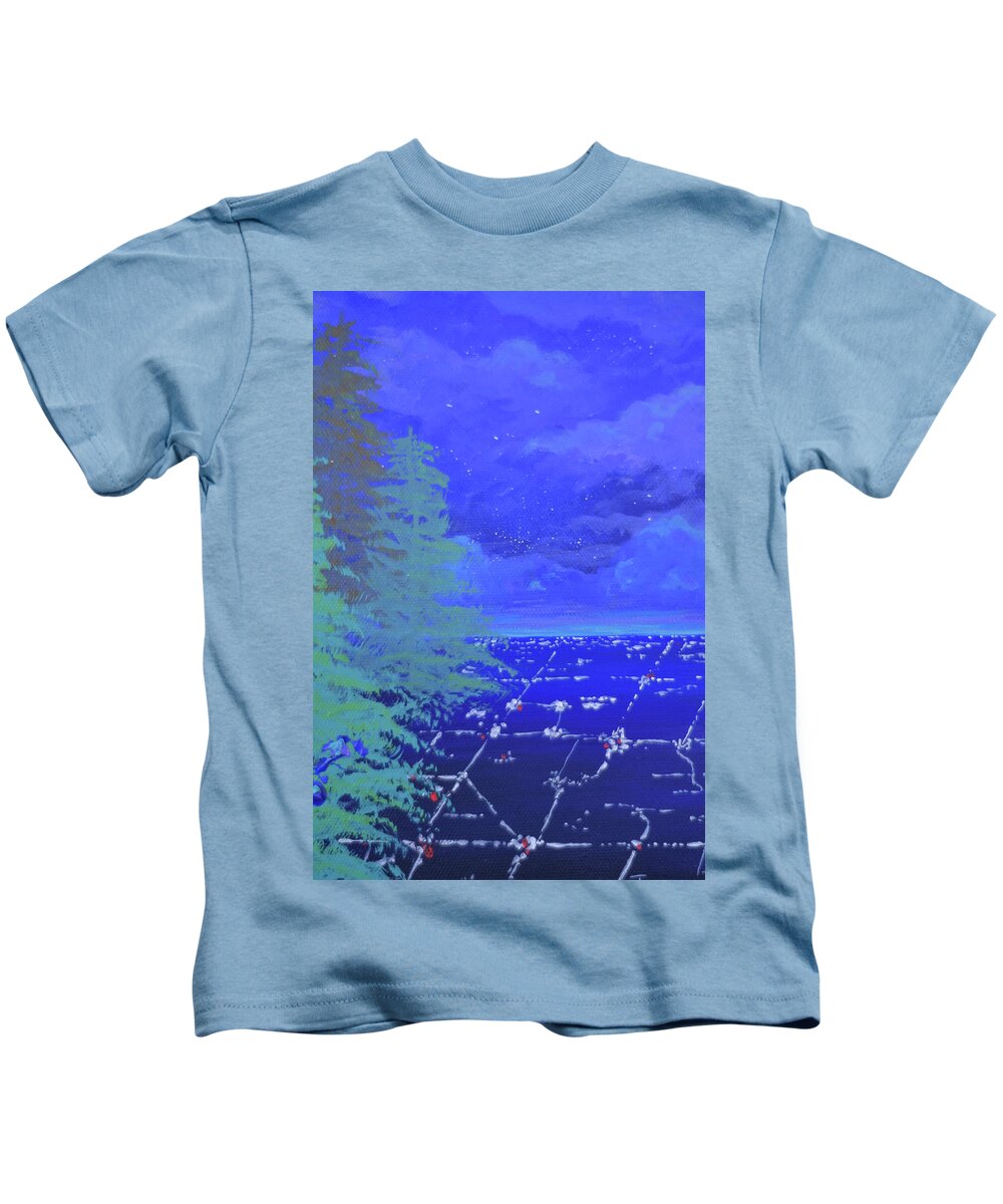 Sunrise Kids T-Shirt featuring the painting Find Your Horizon - Fragment #2 by Ashley Wright