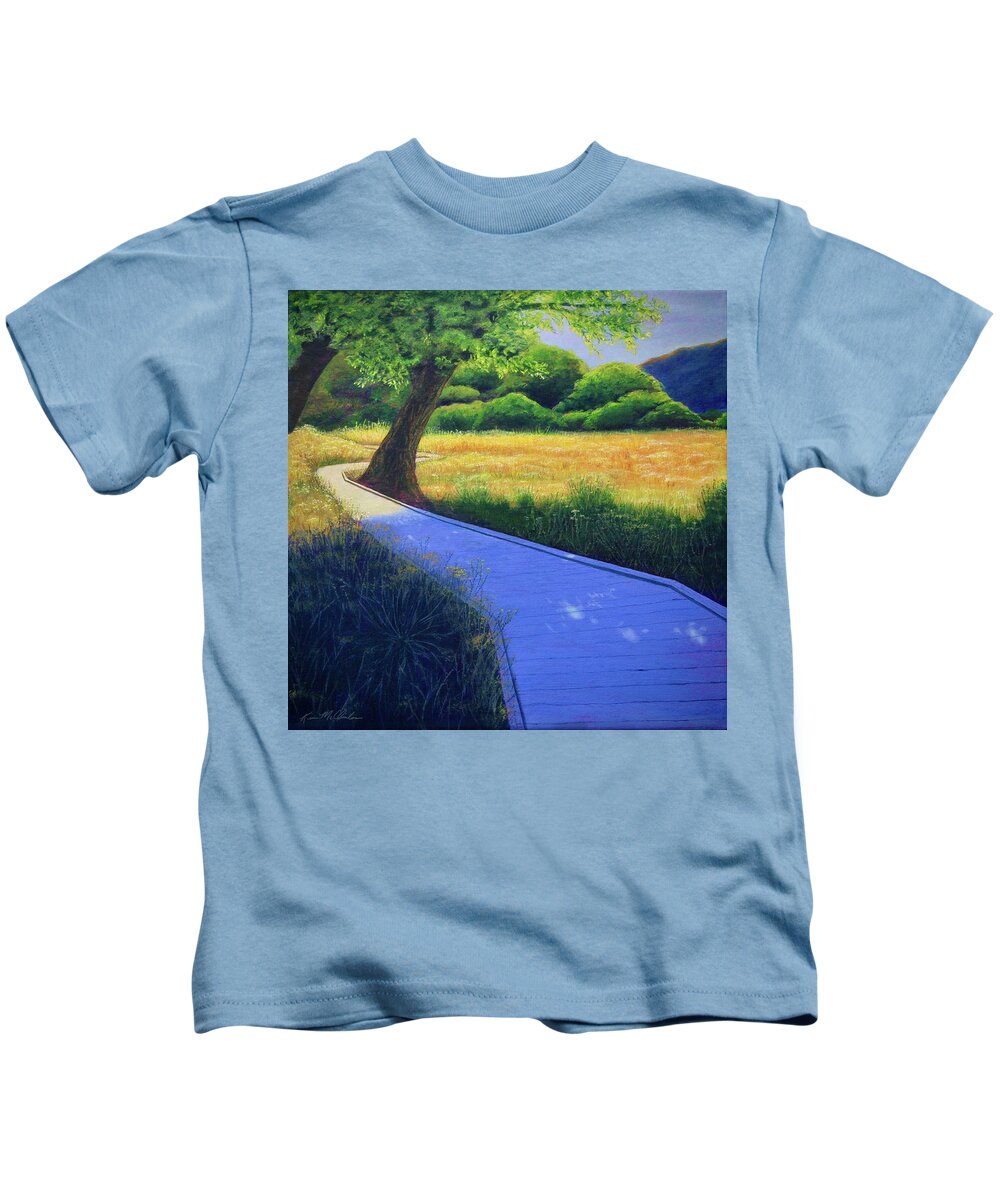 Kim Mcclinton Kids T-Shirt featuring the painting A Path a Day by Kim McClinton