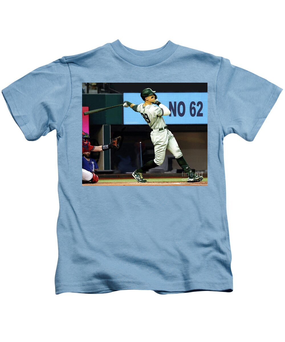 Aaron Judge hits home run number 62 Kids T-Shirt by Thomas Pollart