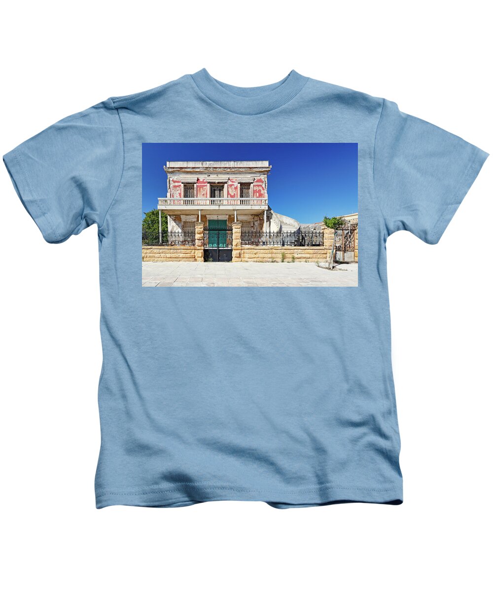 Architecture Kids T-Shirt featuring the photograph Abandoned mansion in Chios, Greece by Constantinos Iliopoulos