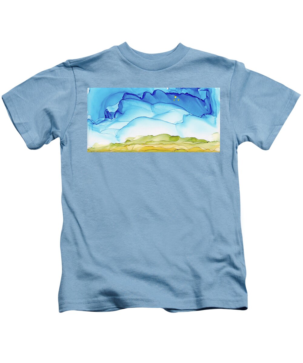 Dreamscape Kids T-Shirt featuring the painting Another Earth by Winona's Sunshyne