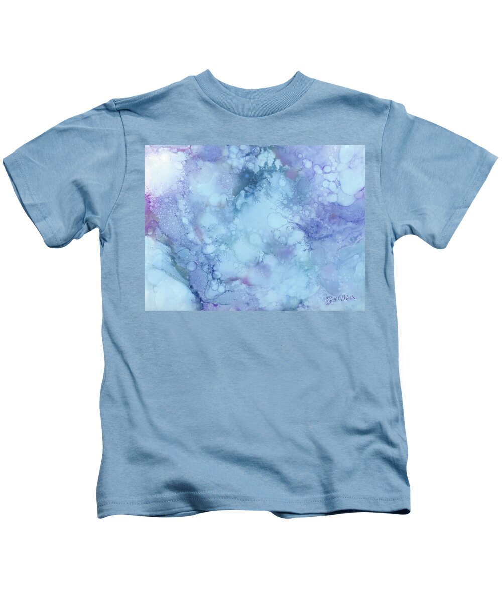 Blue Kids T-Shirt featuring the painting Atlantis 1 by Gail Marten