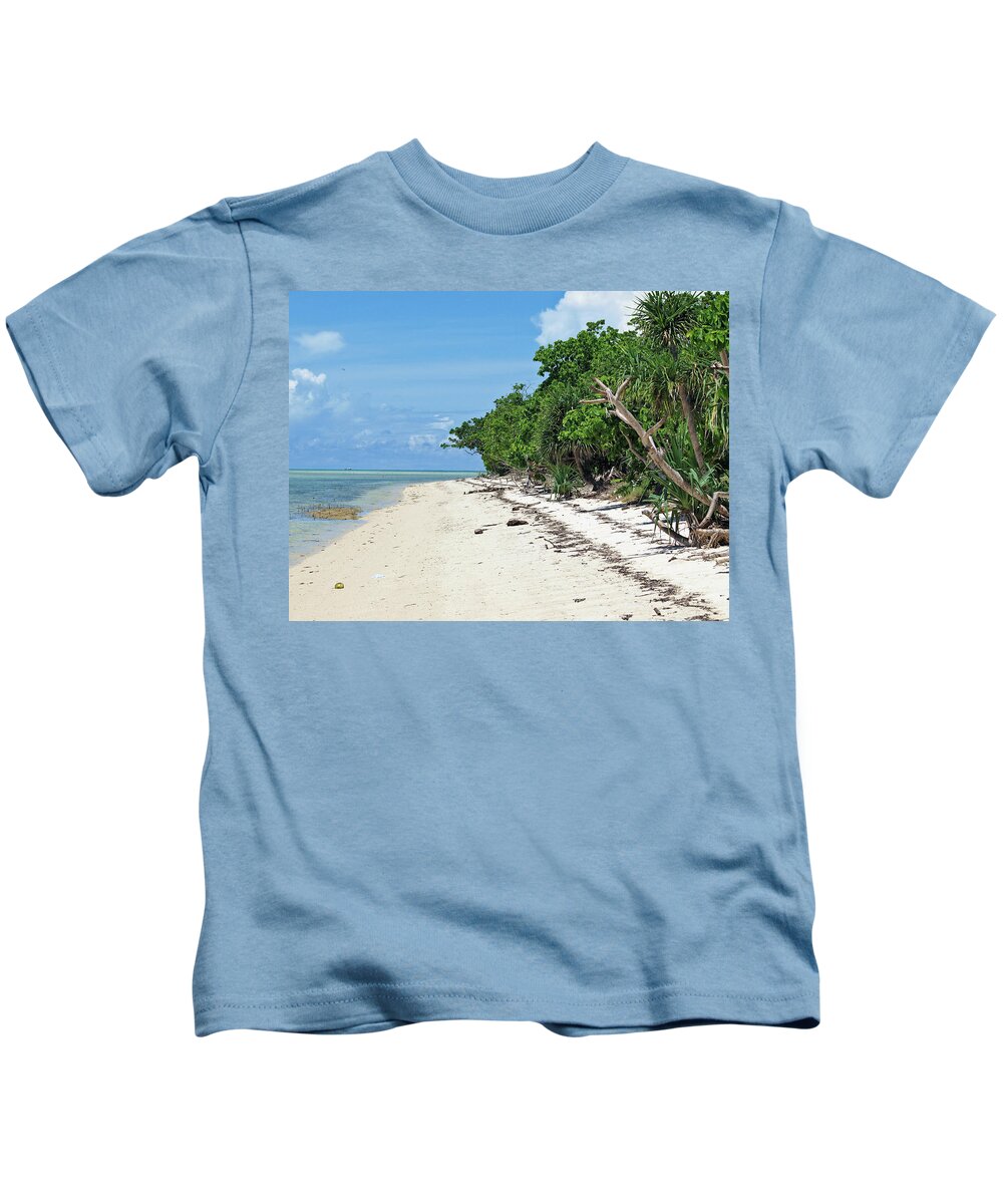Arreceffi Island Kids T-Shirt featuring the photograph Beach of Beauty by David Desautel