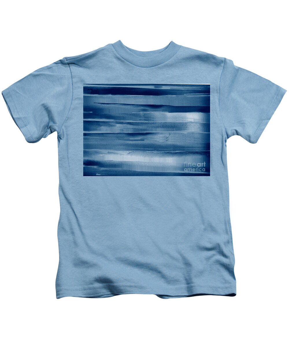 Face Mask Kids T-Shirt featuring the painting Blue Pine by Liana Yarckin