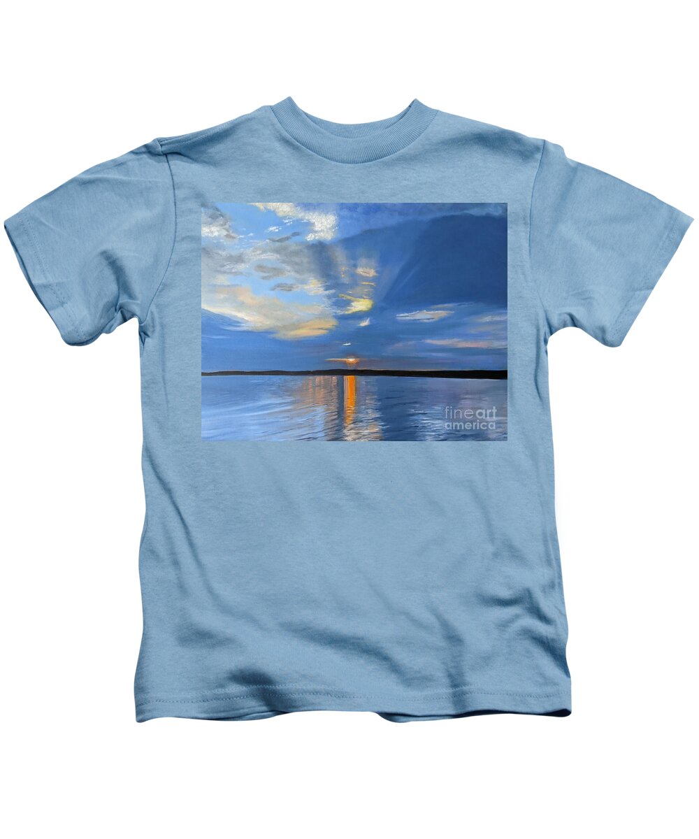 Sunrise Kids T-Shirt featuring the painting Breakthrough by Deborah Bergren