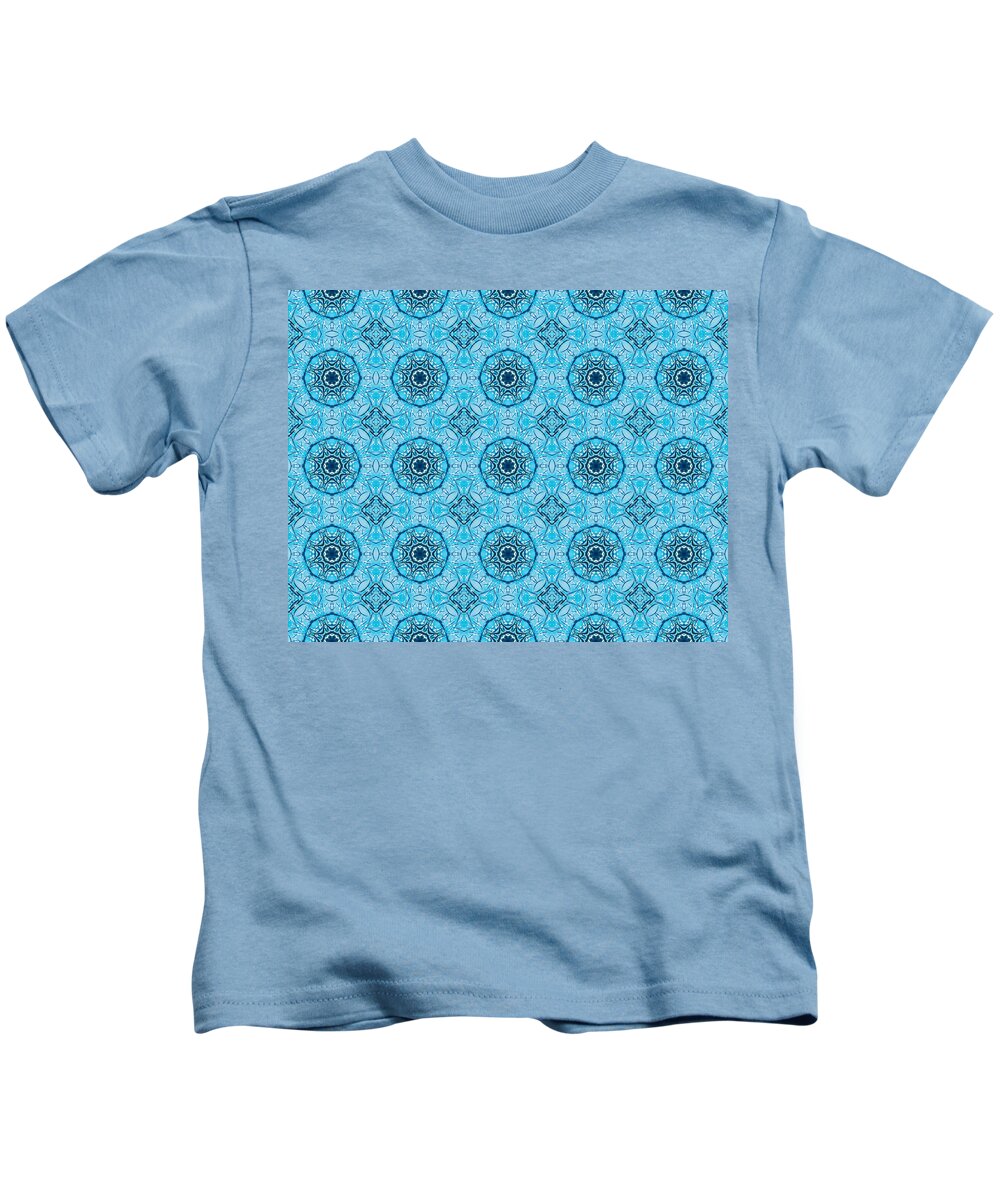 Abtract Geometric Art Kids T-Shirt featuring the photograph Abstract Geometric Art in Blue by Caterina Christakos