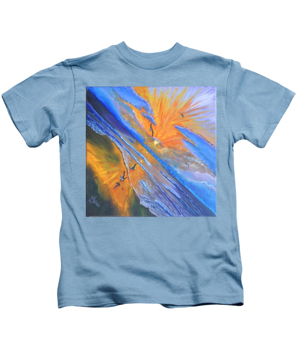 Sunrise Kids T-Shirt featuring the painting Cacophony 1 by Mike Kling