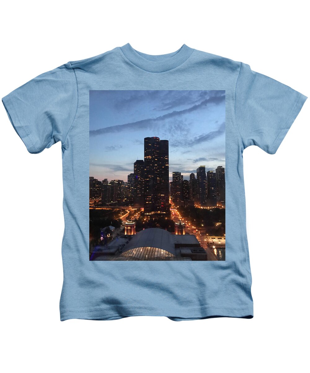 Chicago Kids T-Shirt featuring the photograph Chicago at Dusk by Lee Darnell