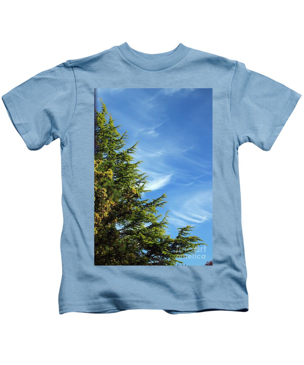 Clouds Kids T-Shirt featuring the photograph Clouds Imitating Trees by Kimberly Furey