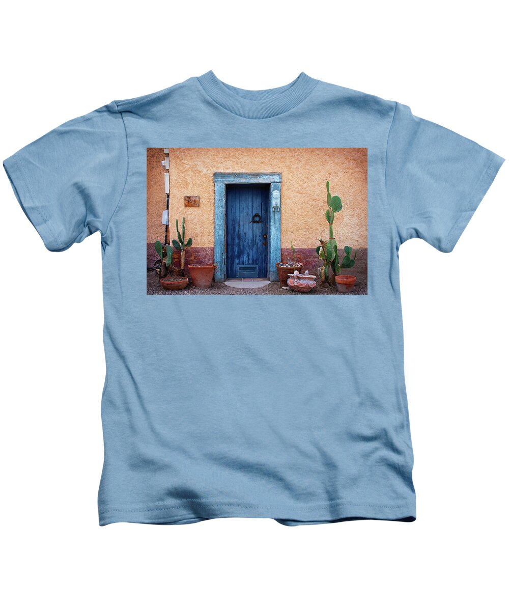Doors Kids T-Shirt featuring the photograph Desert Blue by Carmen Kern