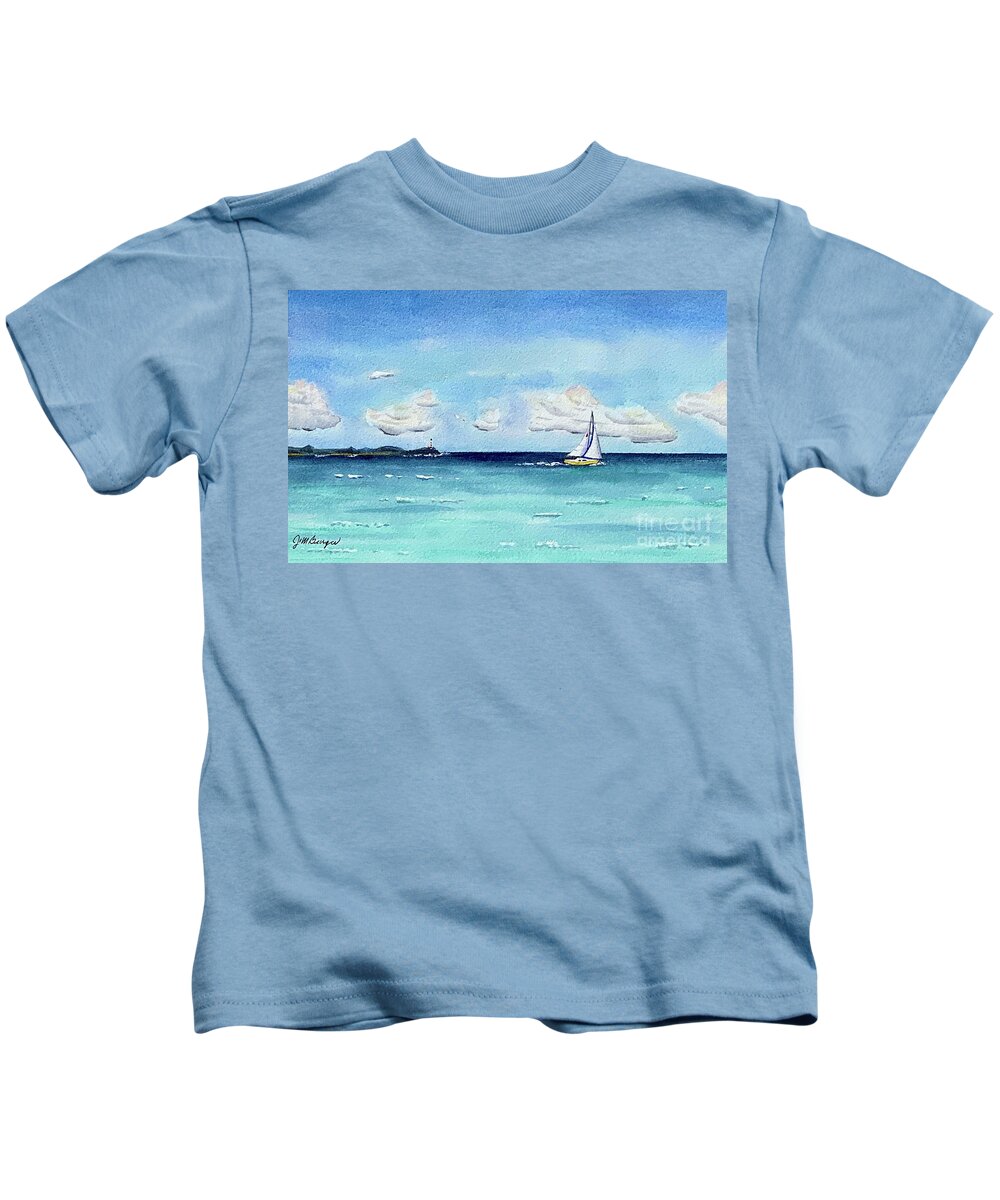 Sailing Kids T-Shirt featuring the painting Distancing by Joseph Burger