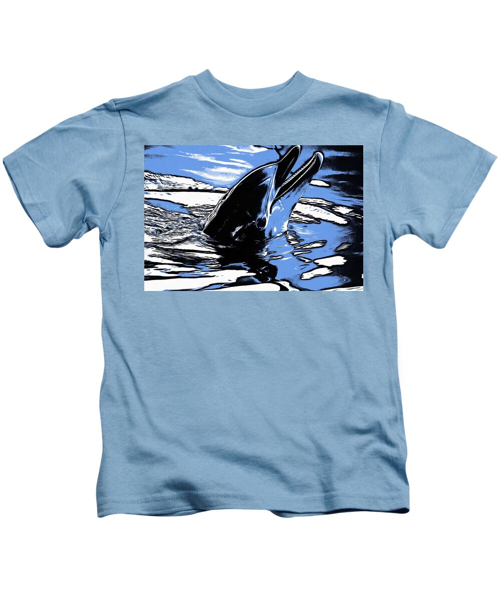 Dolphin Kids T-Shirt featuring the photograph Dolphin Mirage by John Handfield