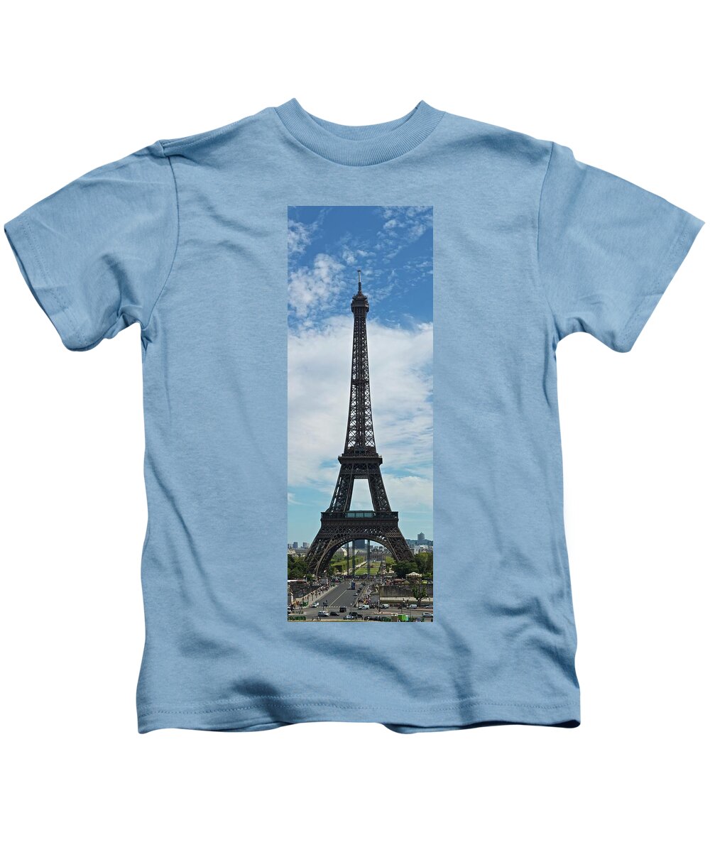 Eiffel Kids T-Shirt featuring the photograph Eiffel Tower Panorama by Sean Hannon
