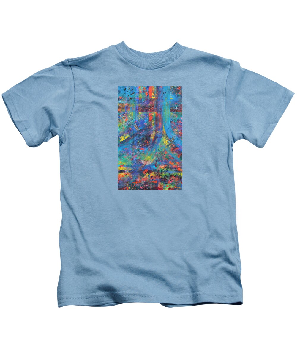 Dragonfly Kids T-Shirt featuring the painting Final Flight by Pamela Kirkham