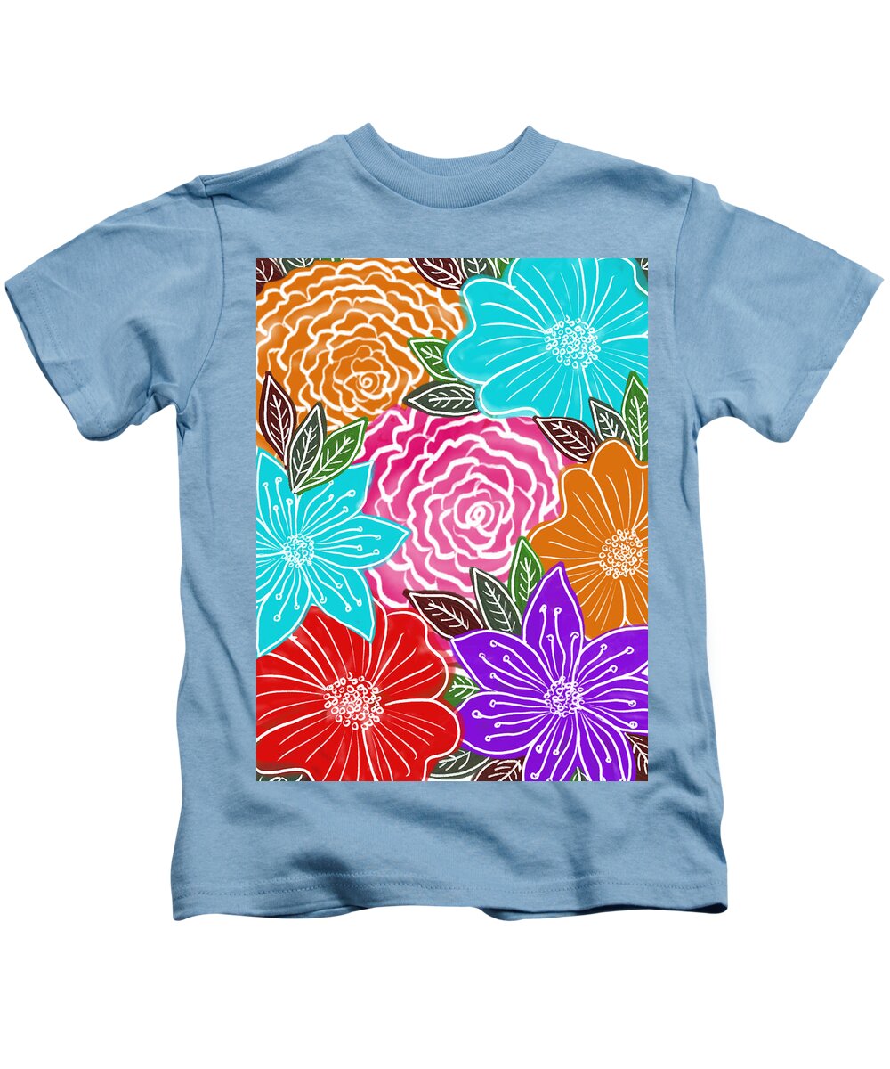Flowers Kids T-Shirt featuring the digital art Flower Diversity by Bnte Creations