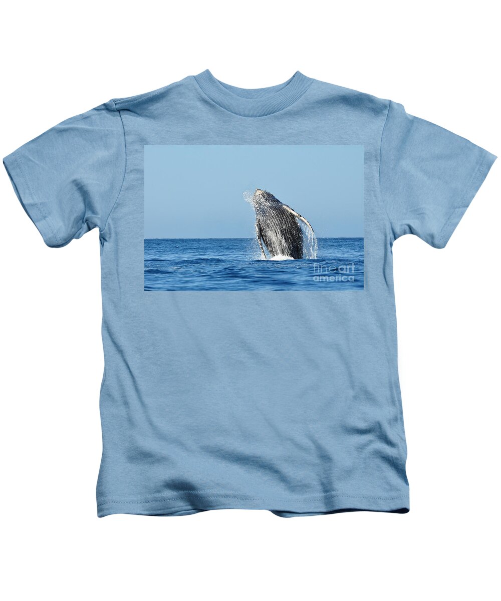 Tail Kids T-Shirt featuring the photograph Full Breach by Ed Stokes