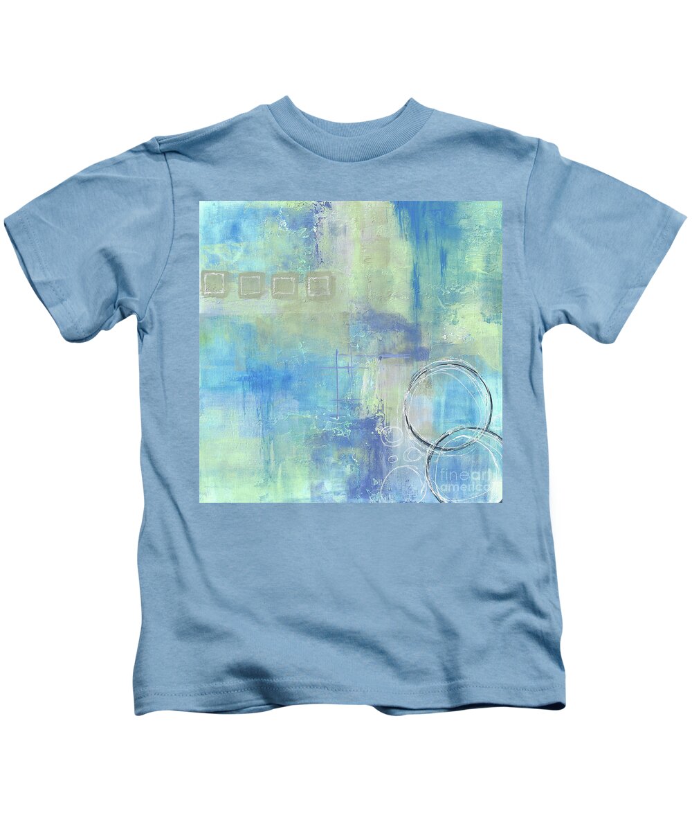 Blue Kids T-Shirt featuring the painting Happy Vibes 2 by Cheryl Rhodes