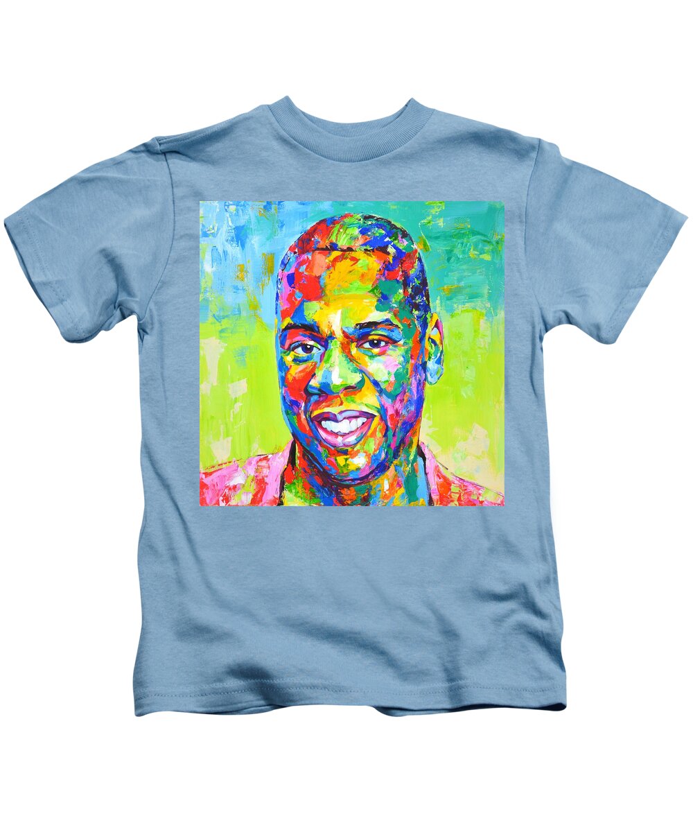 Jay-z Kids T-Shirt featuring the painting Jay-Z. by Iryna Kastsova