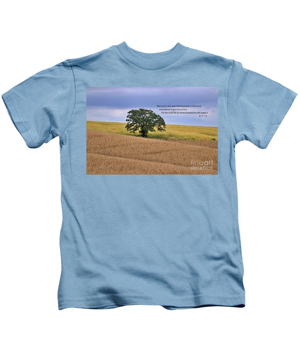 Field Kids T-Shirt featuring the photograph Jer.17v7,8a by Yvonne M Smith