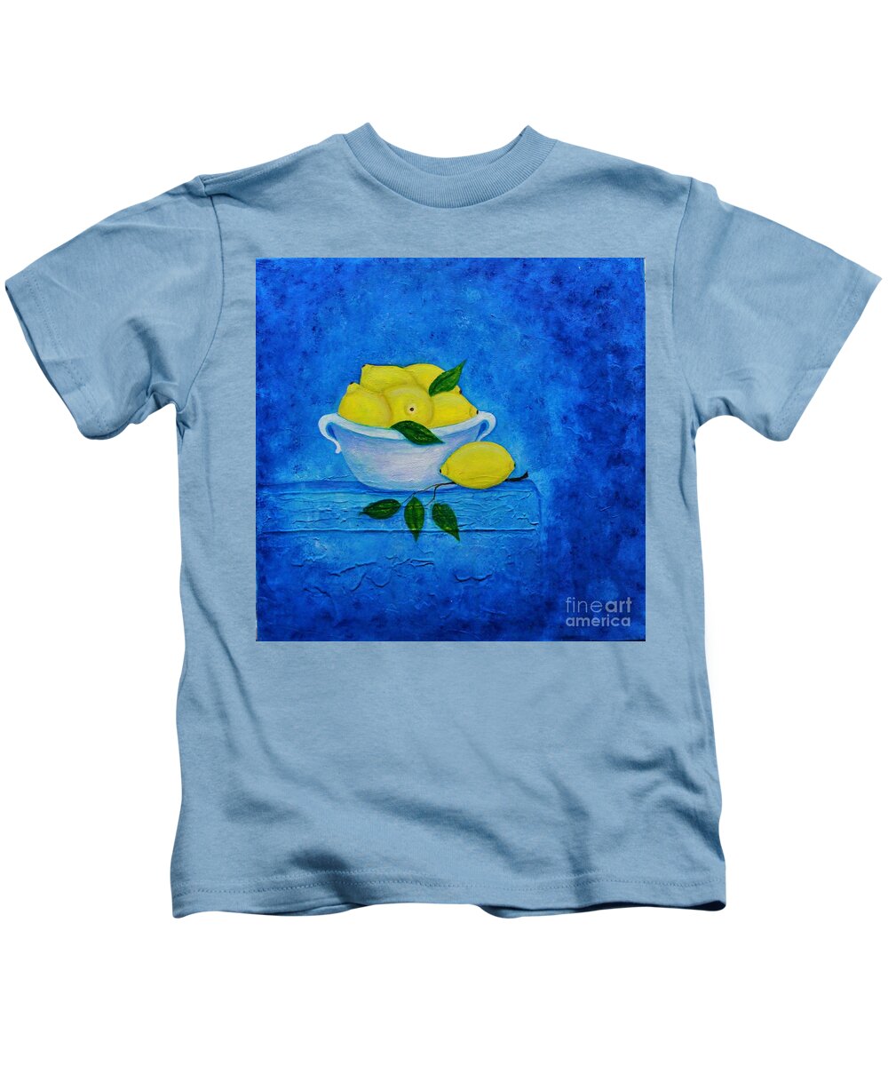 Lemon Still Life Kids T-Shirt featuring the painting Lemons by Irene Czys
