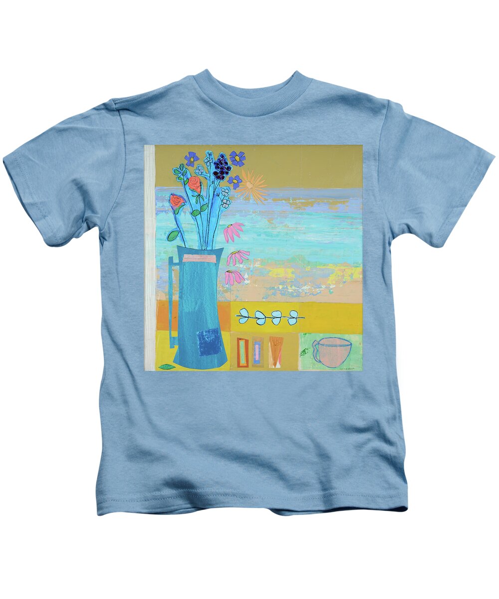 Love Notes Kids T-Shirt featuring the mixed media Love Notes #1 by Julia Malakoff