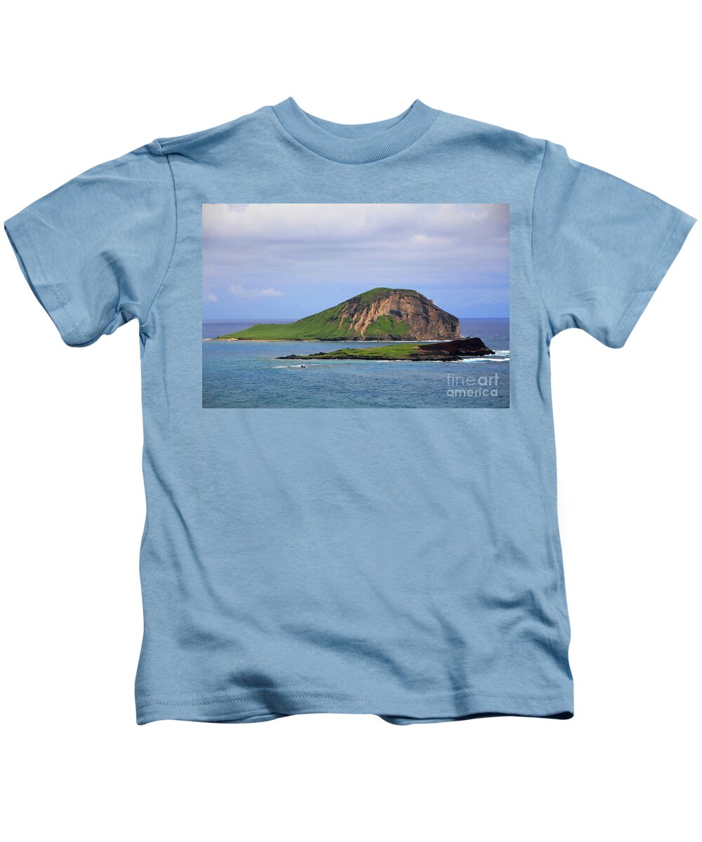 Rabbit Island Kids T-Shirt featuring the photograph Manana Island, or Rabbit Island in Hawaii by On da Raks