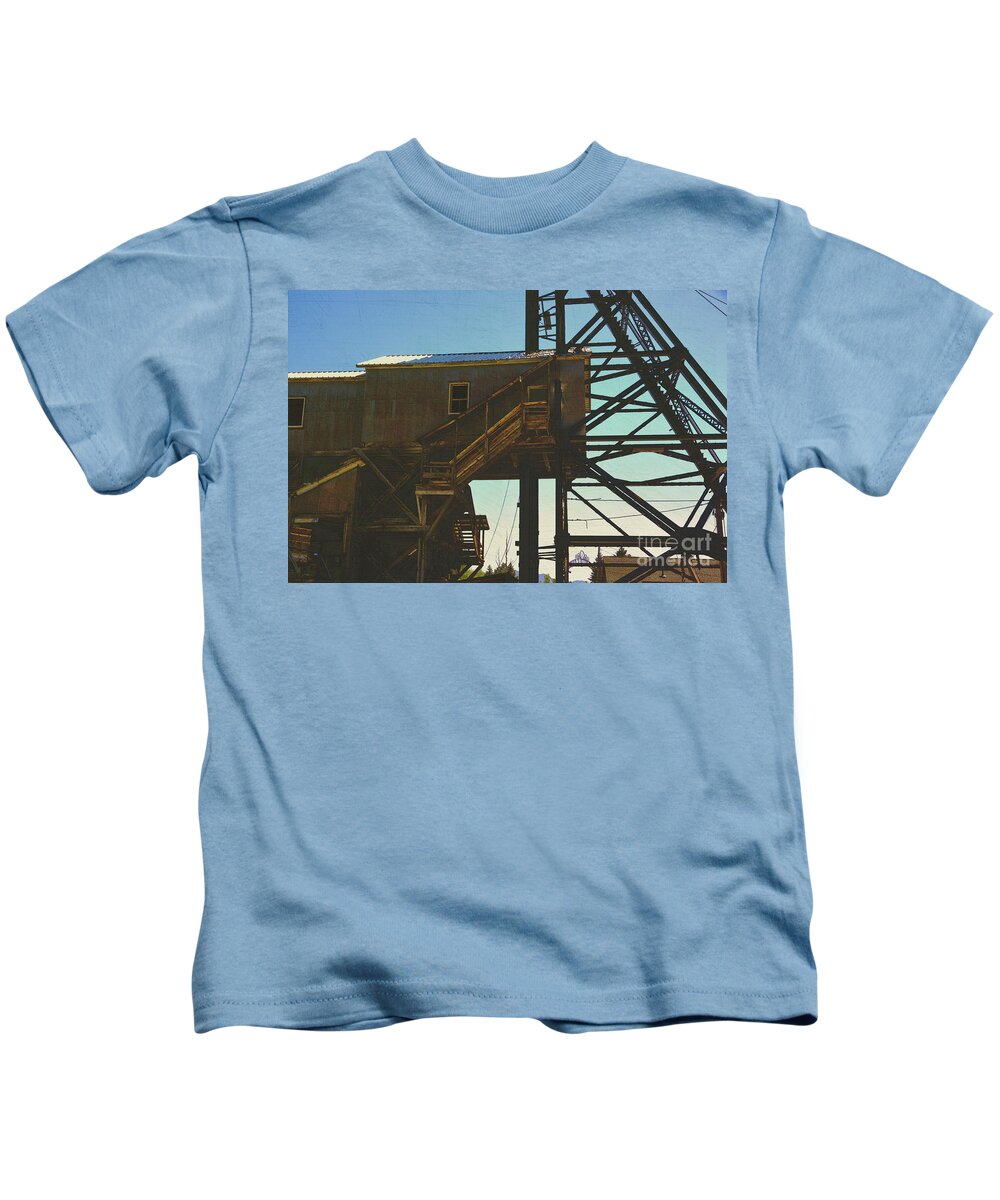 Mining Site Kids T-Shirt featuring the photograph Mining Structures by Kae Cheatham