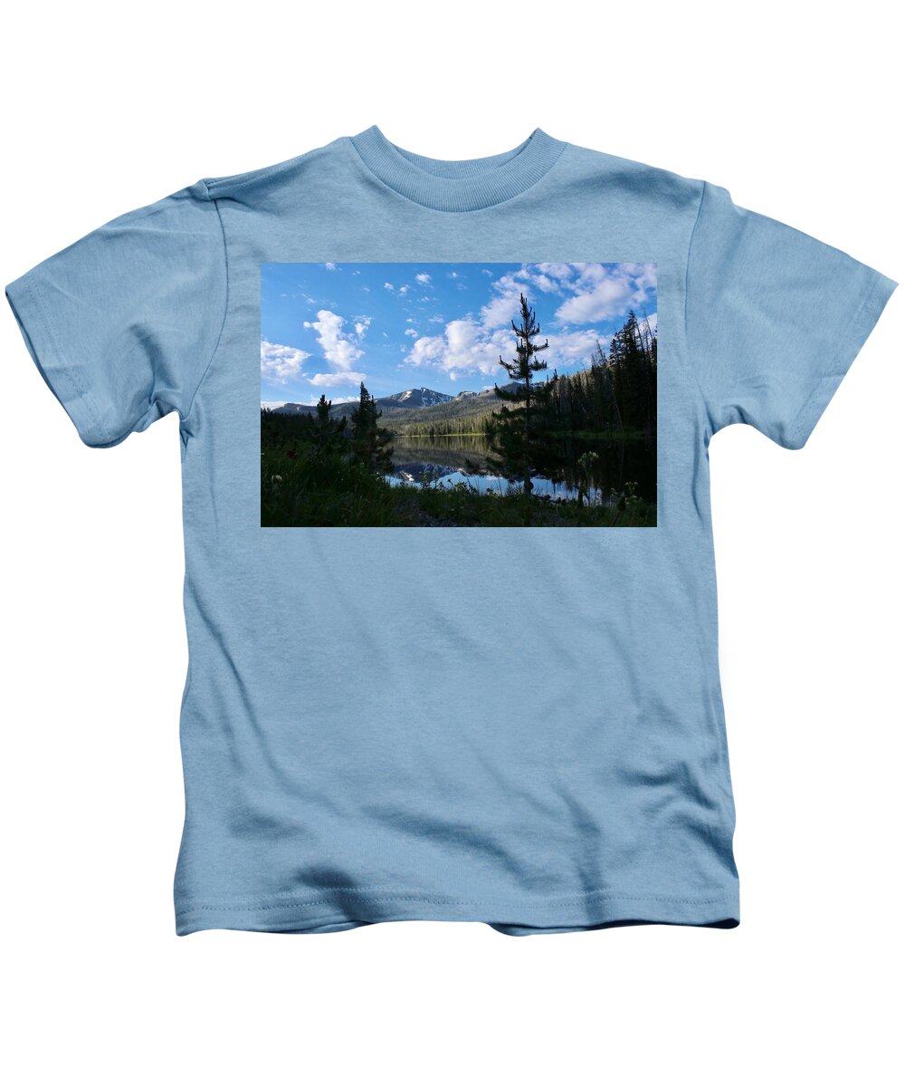Lake Kids T-Shirt featuring the photograph Mirrored view by Yvonne M Smith