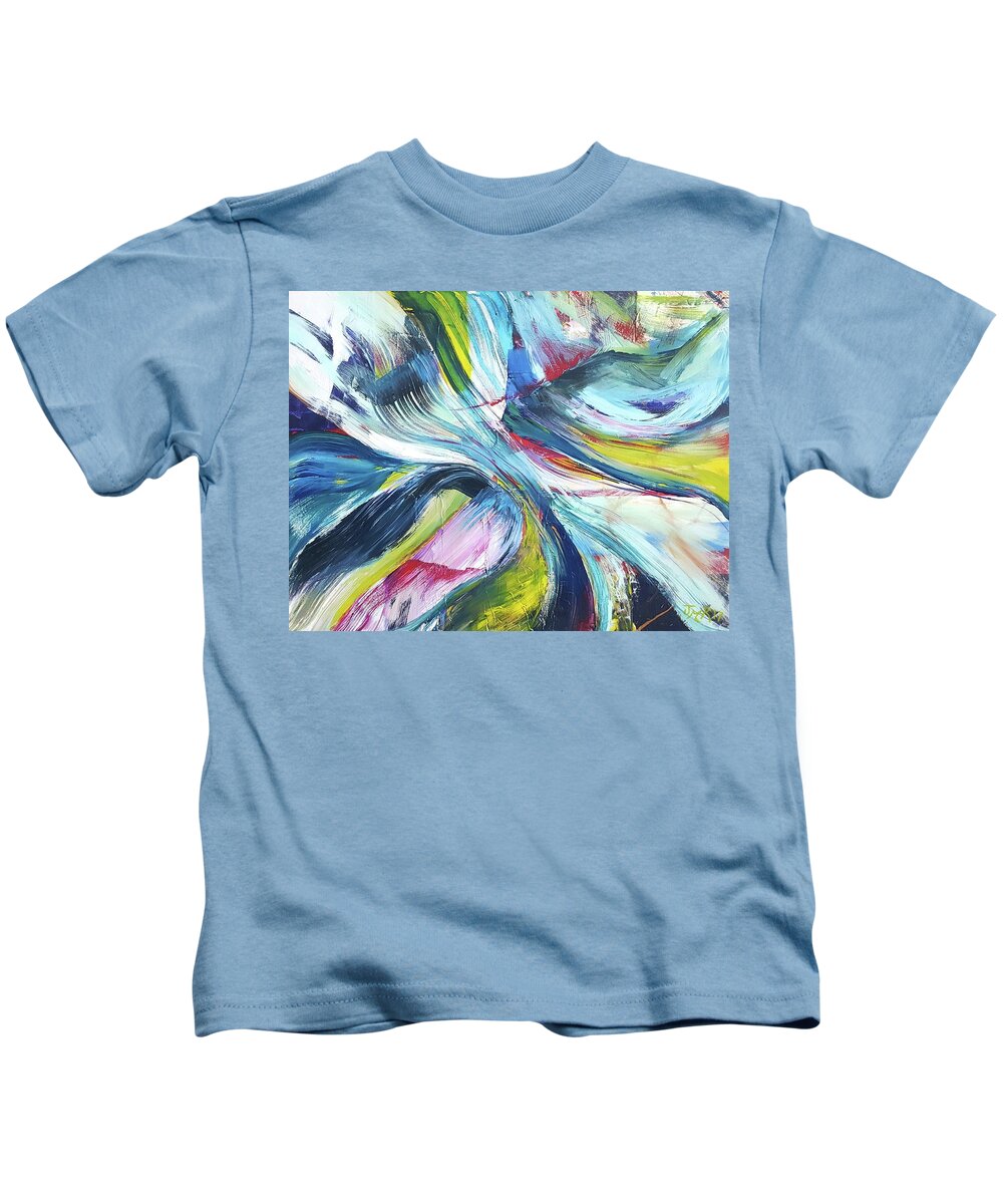 Abstract Kids T-Shirt featuring the painting My Star by Jackie Ryan