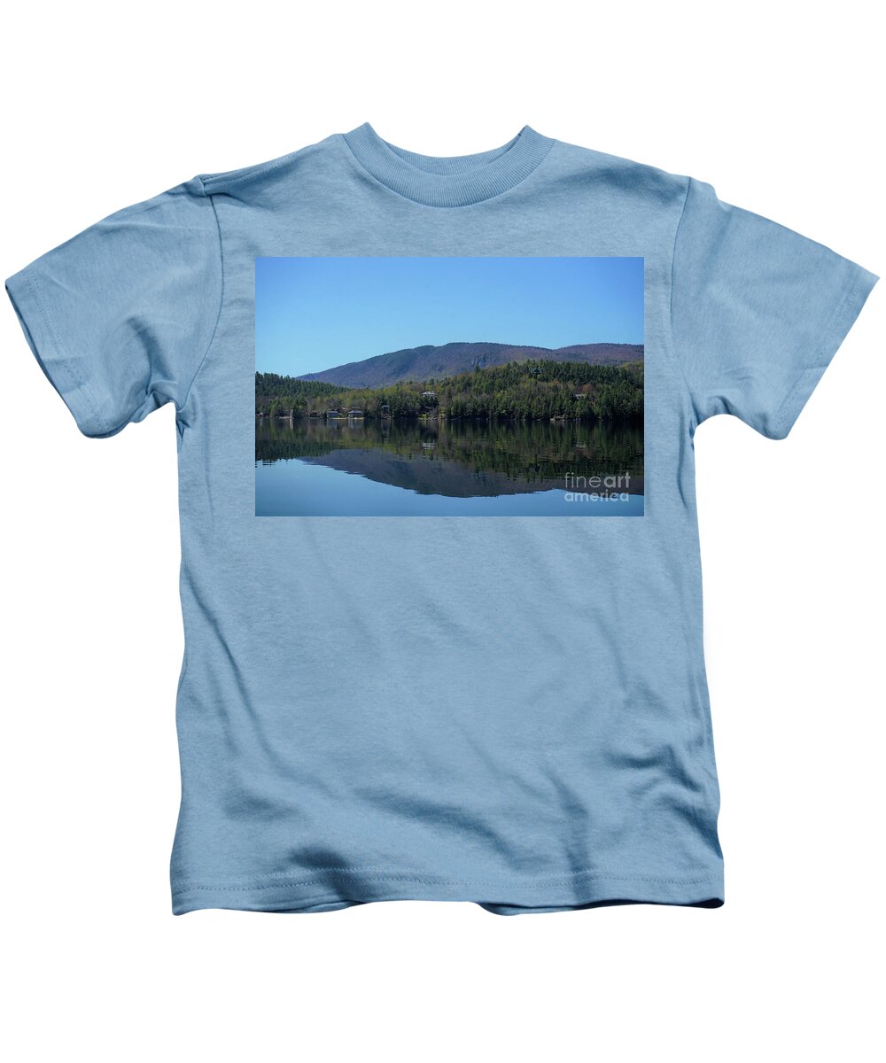 Newfound Lake Kids T-Shirt featuring the photograph Newfound Reflections of Hebron by Xine Segalas
