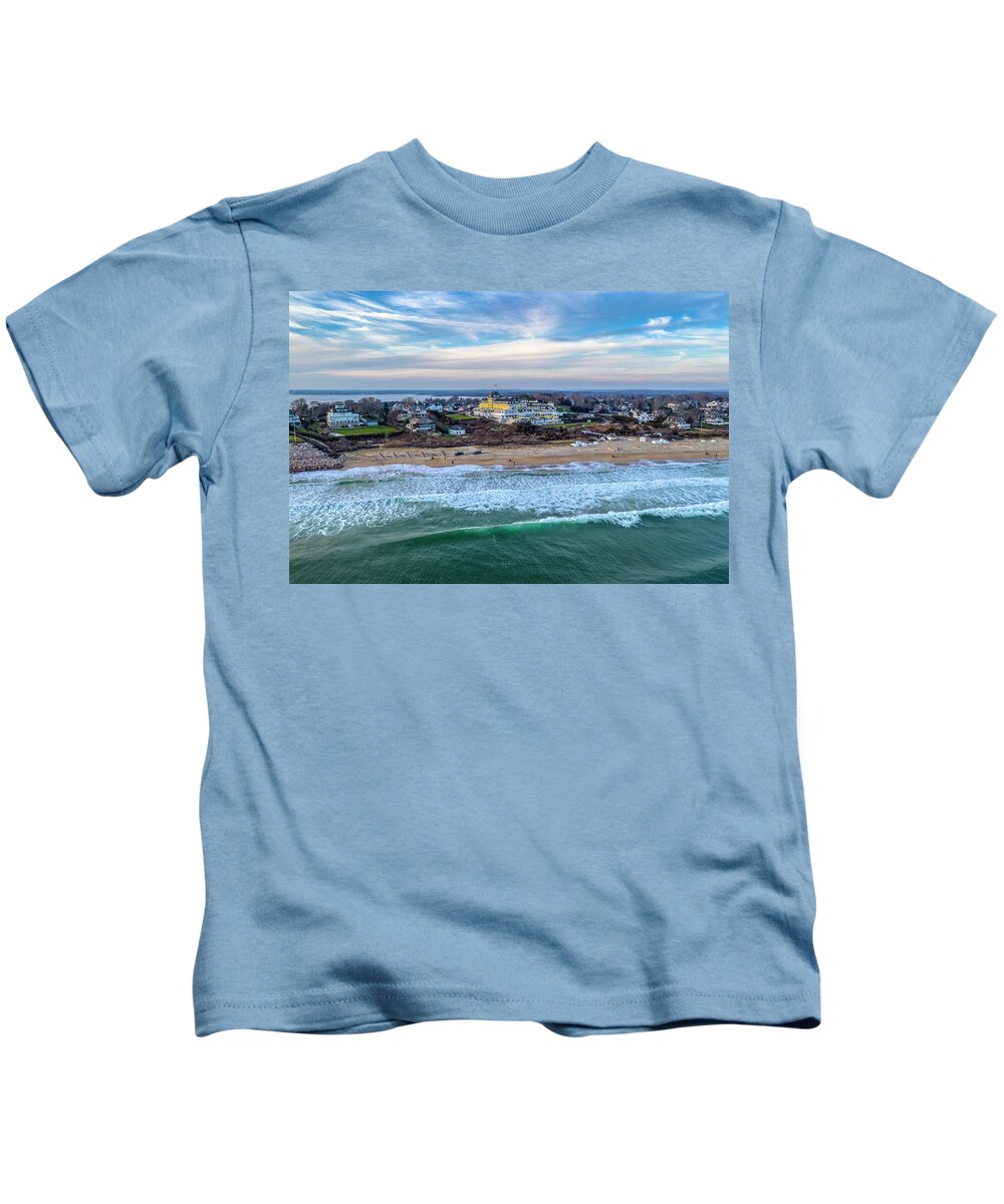 Ocean House Kids T-Shirt featuring the photograph Ocean House Evening by Veterans Aerial Media LLC