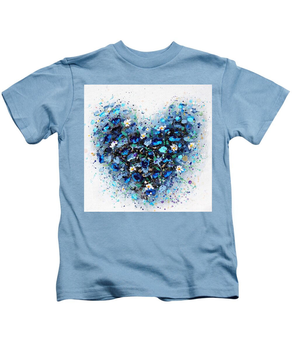 Heart Kids T-Shirt featuring the painting Ocean of Love by Amanda Dagg