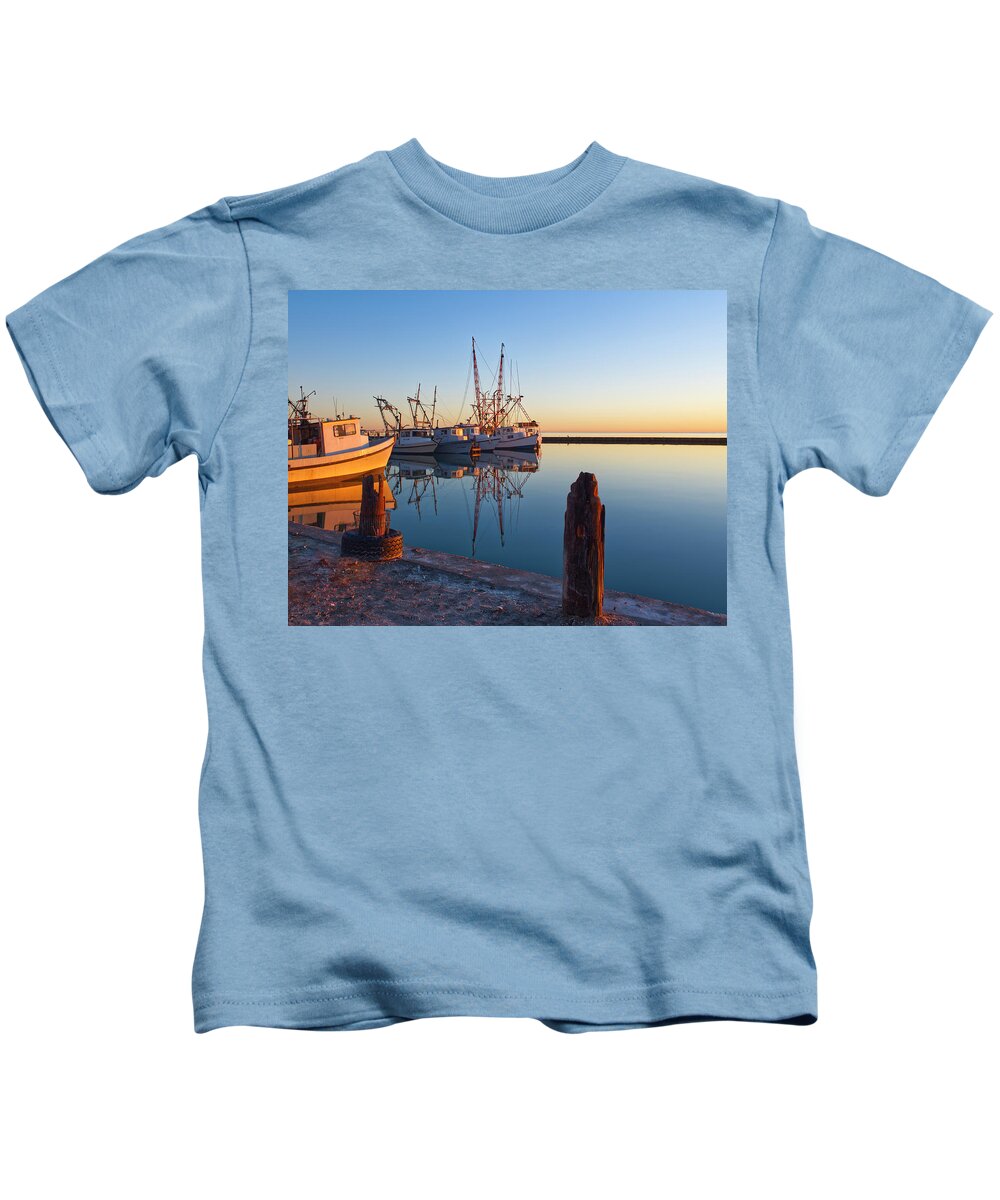 Boats Kids T-Shirt featuring the photograph Old Fulton Docks by Ty Husak