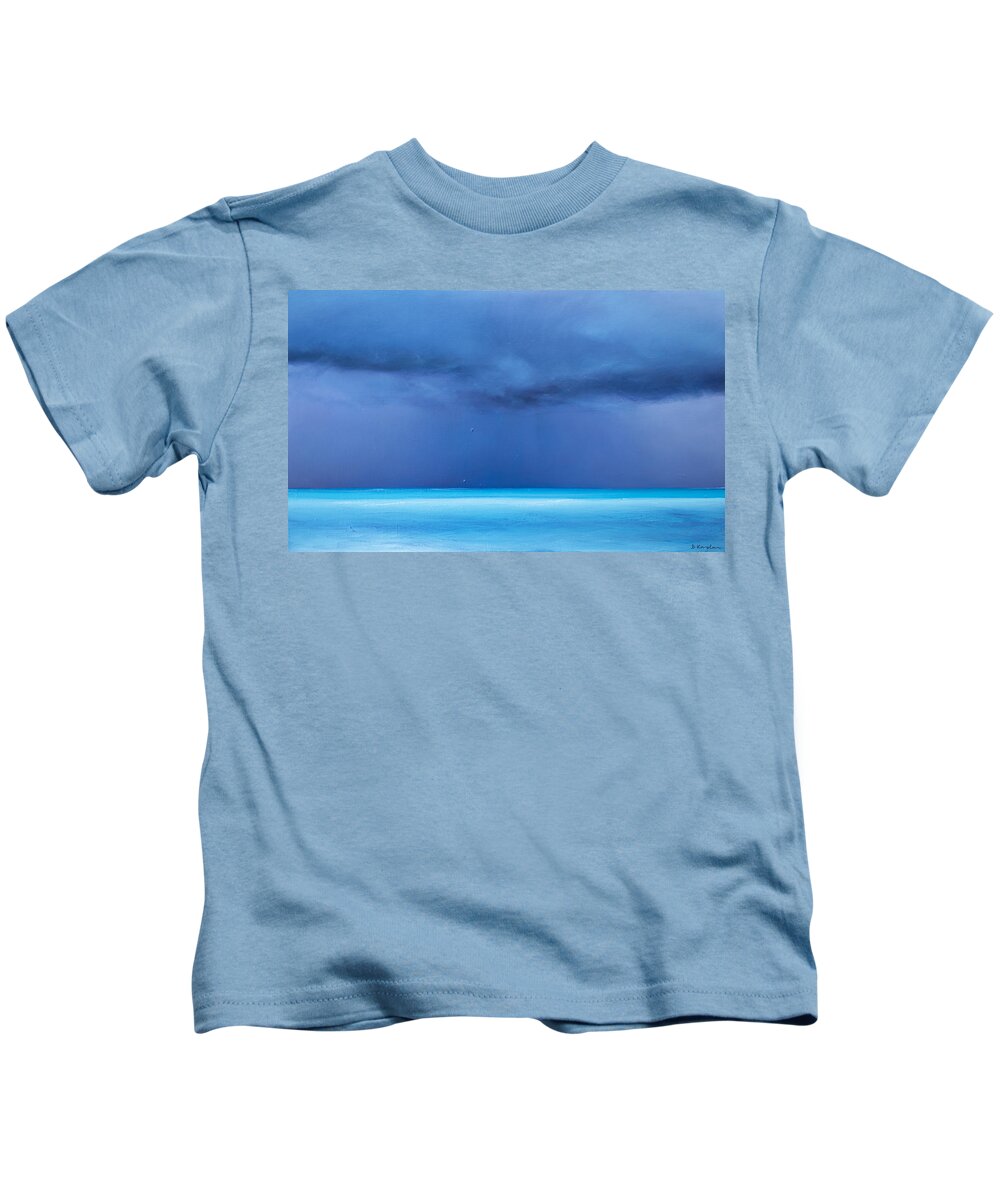 Derek Kaplan Kids T-Shirt featuring the painting Opt.23.21 'Storm' by Derek Kaplan