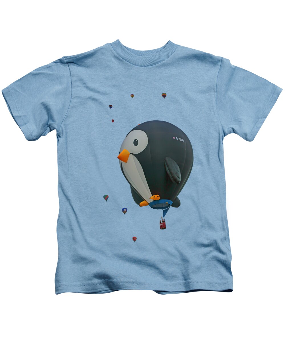 Penguin Kids T-Shirt featuring the photograph Penguin - Hot Air Balloon - Transparent by Nikolyn McDonald
