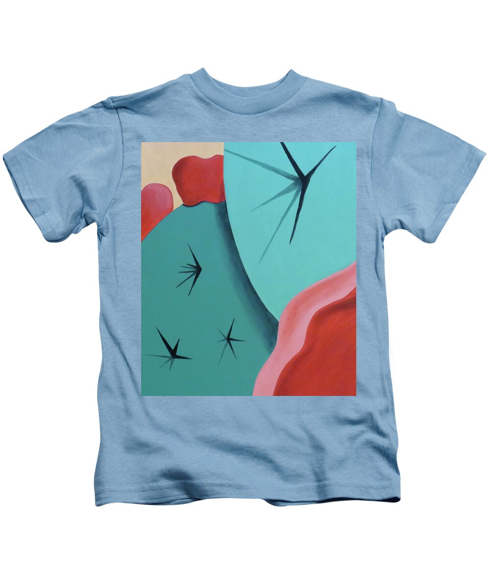 Bold Kids T-Shirt featuring the painting Red Flower One by Ted Clifton
