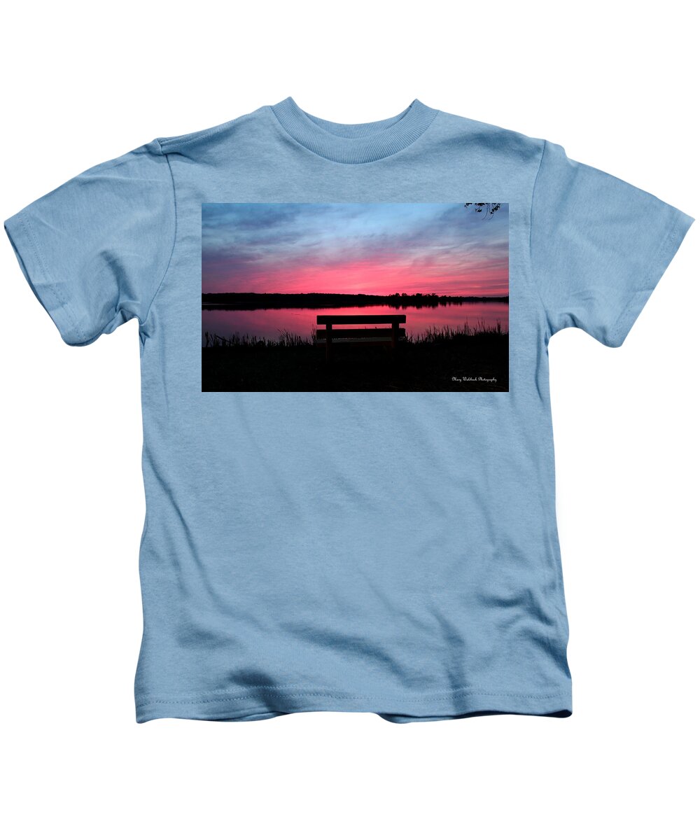 Sunset Kids T-Shirt featuring the photograph Red Sky Sunset by Mary Walchuck