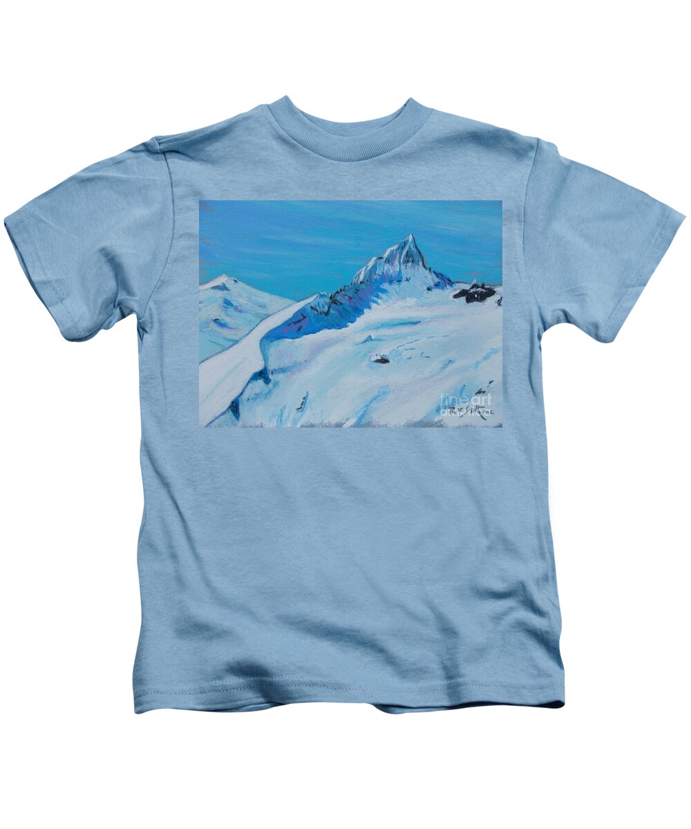 Pastels Kids T-Shirt featuring the pastel Rylon Peak -B.C. by Rae Smith PAC