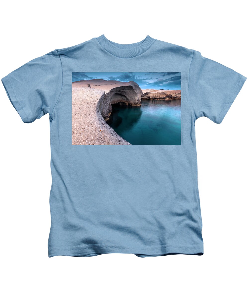 Aegean Sea Kids T-Shirt featuring the photograph Sarakiniko by Evgeni Dinev
