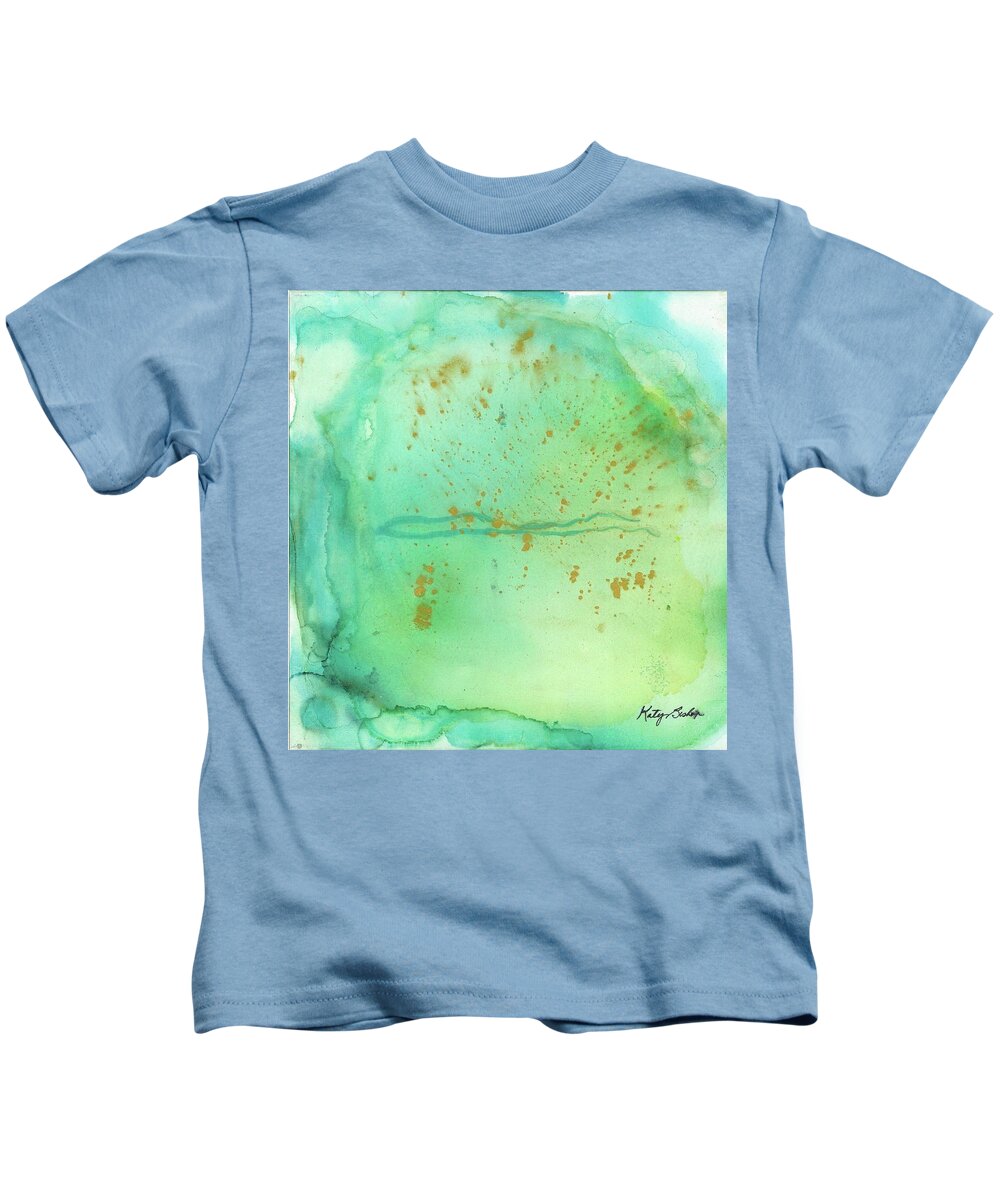 Blue Kids T-Shirt featuring the painting Stardust by Katy Bishop