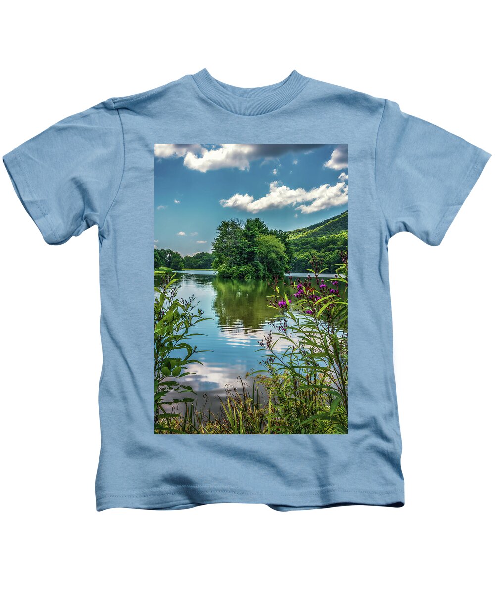 Lake Kids T-Shirt featuring the photograph Summer at Abbott Lake by Tricia Louque