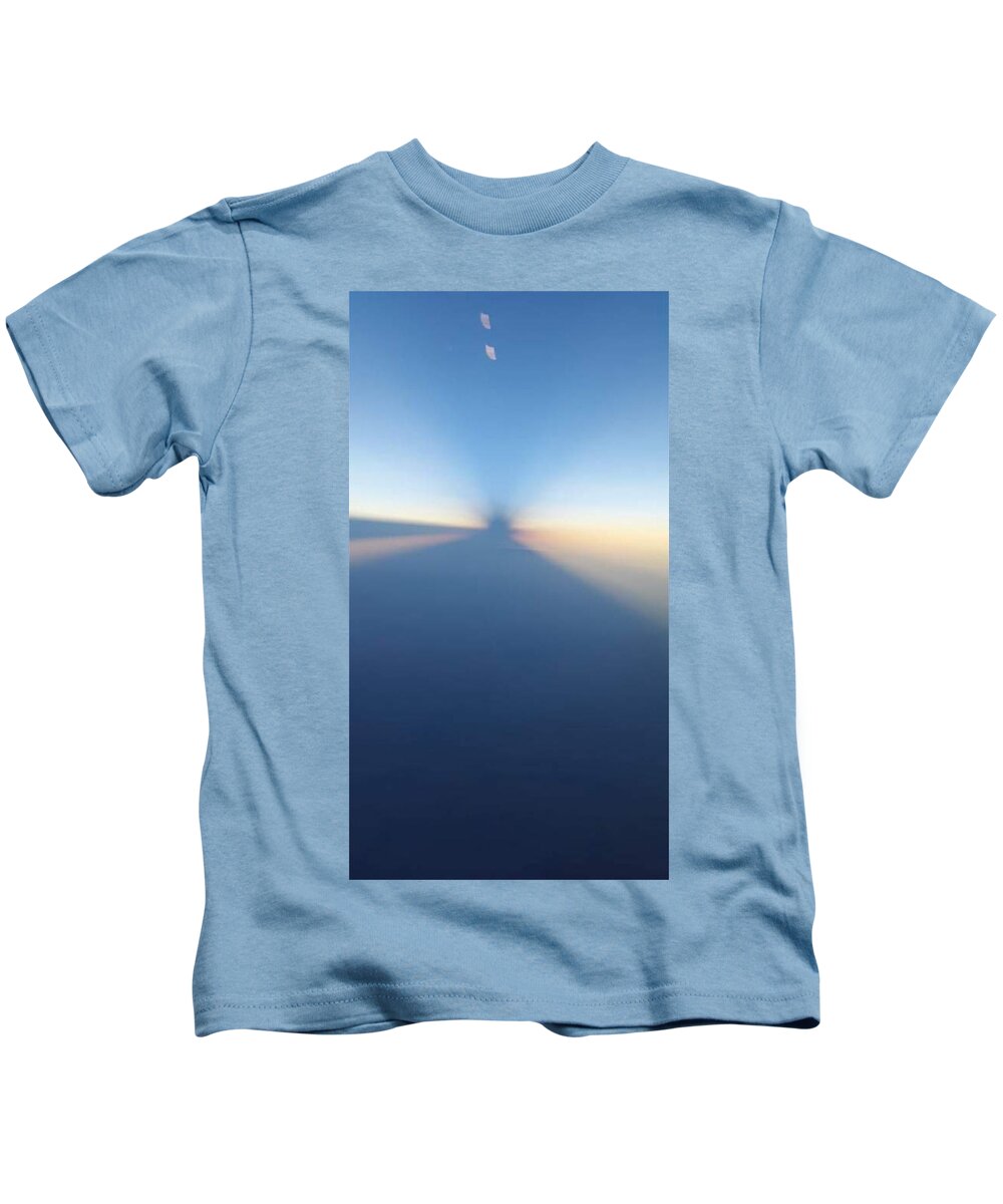 All Kids T-Shirt featuring the digital art Sun Rays from a Plane 2 KN44 by Art Inspirity