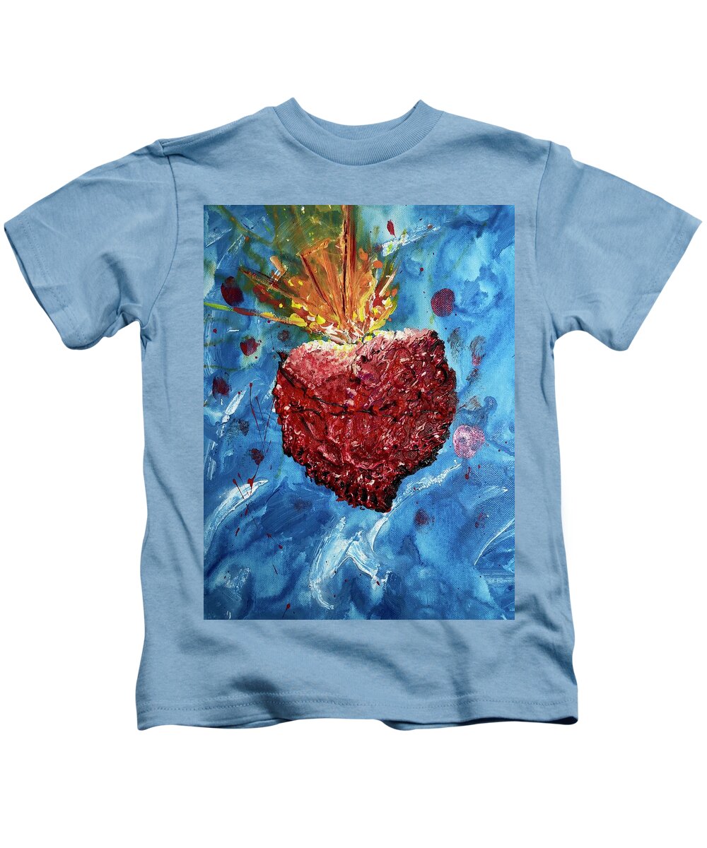 Heart Kids T-Shirt featuring the painting The Engine of the Avenging Angels by Bethany Beeler