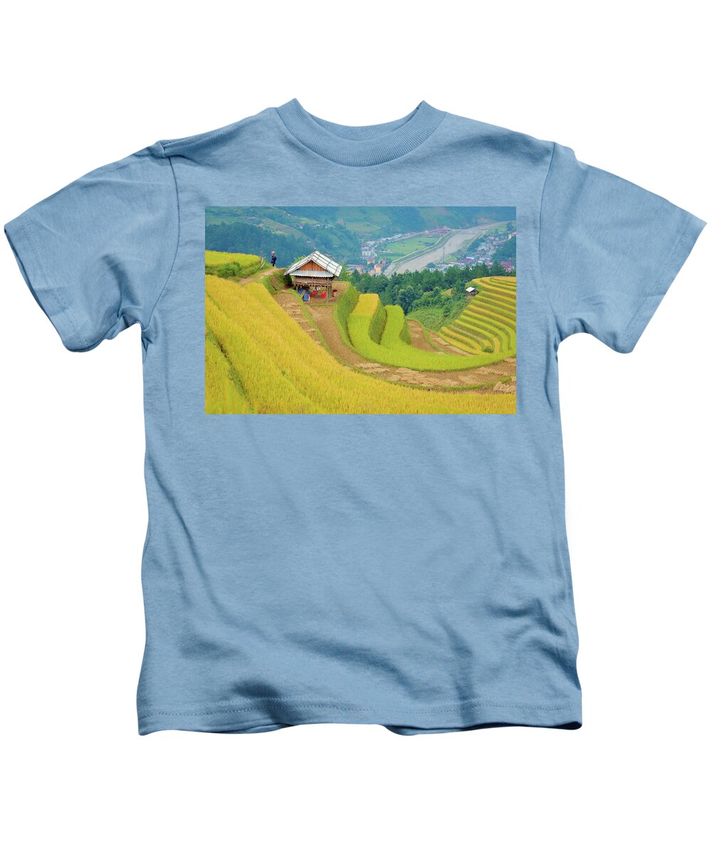 Fantastic Kids T-Shirt featuring the photograph The Harvesting Season by Khanh Bui Phu