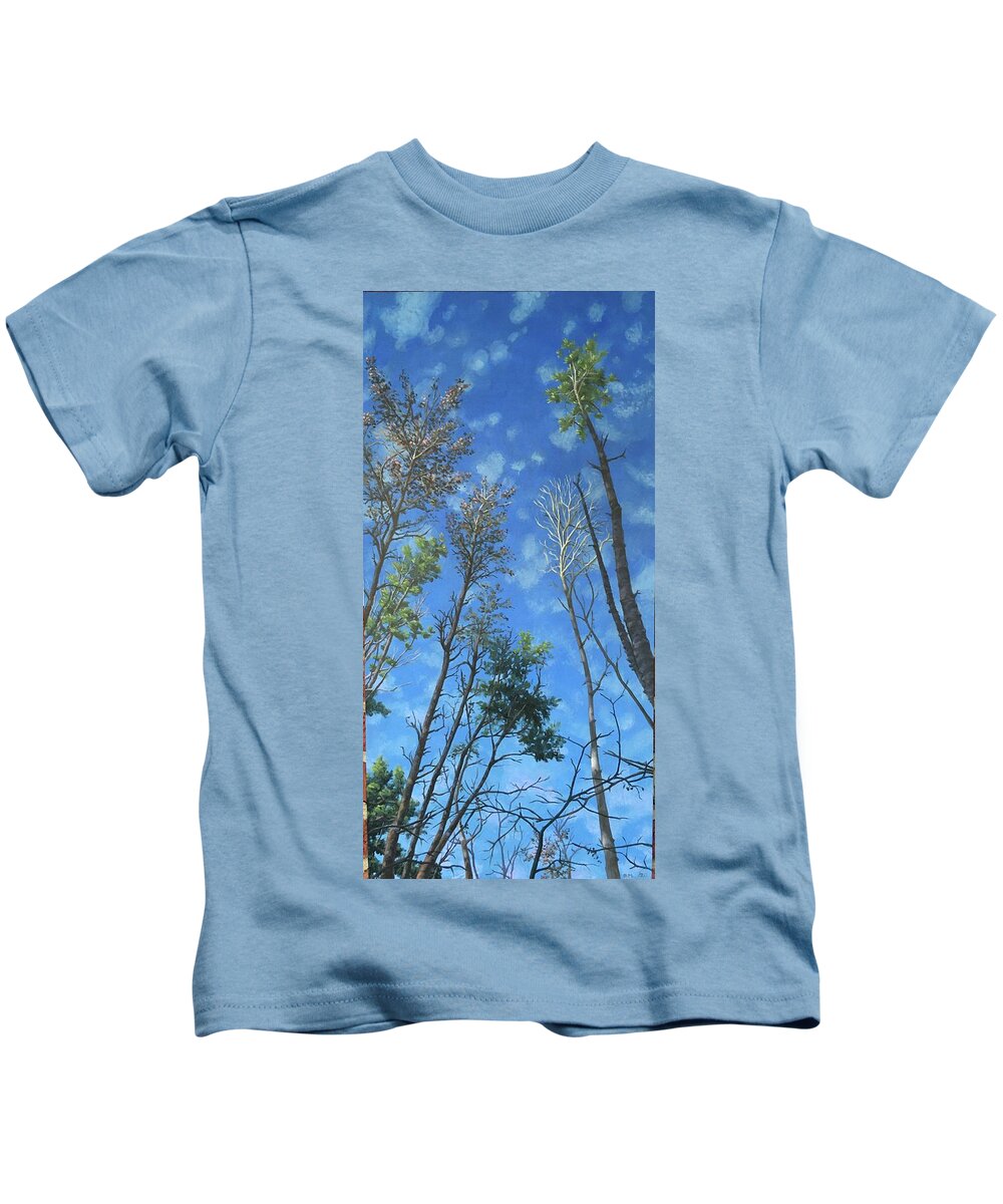 Trees Kids T-Shirt featuring the painting The Heights by Don Morgan