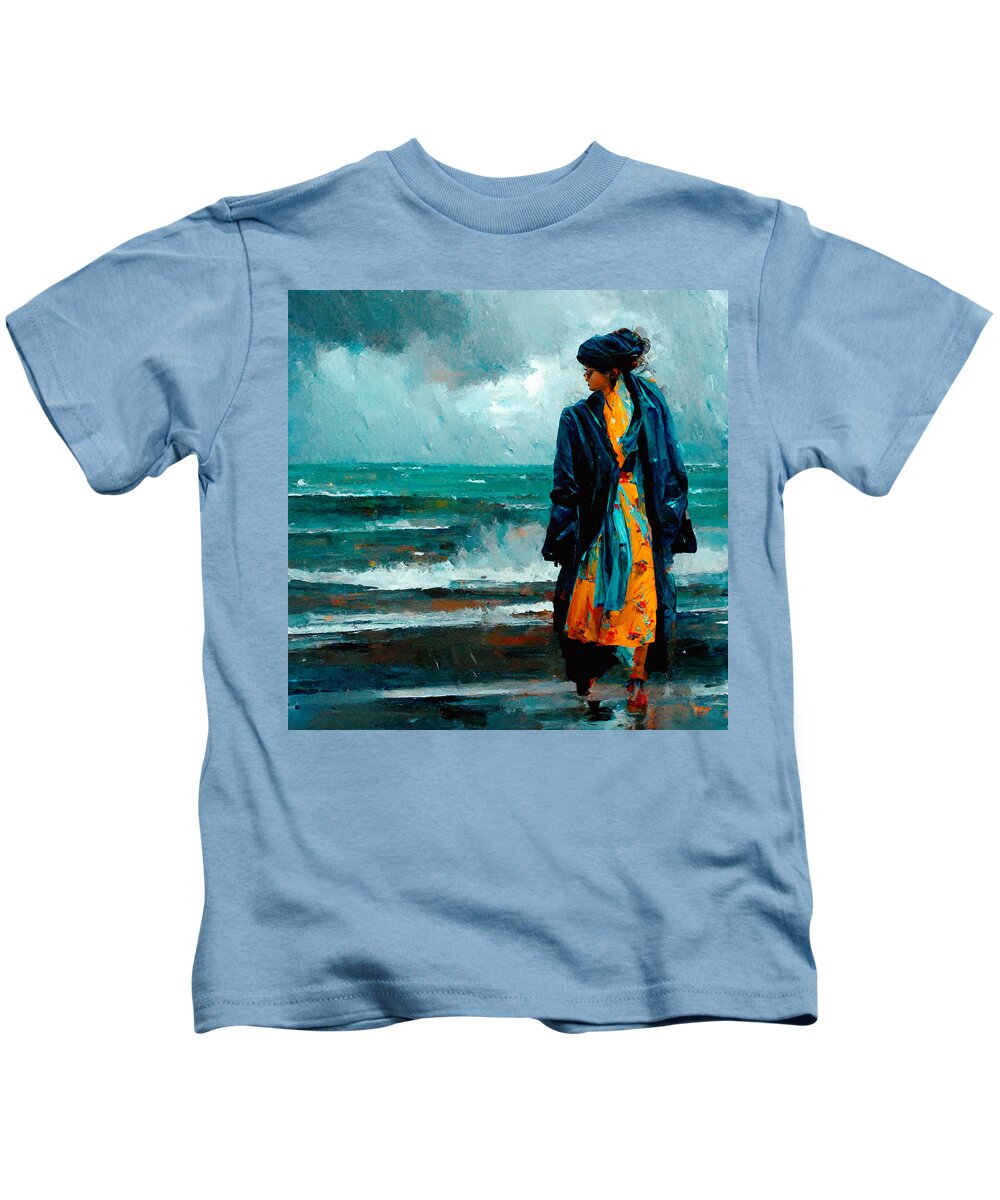 Trenchcoats Kids T-Shirt featuring the digital art Trenchcoats #7 by Craig Boehman