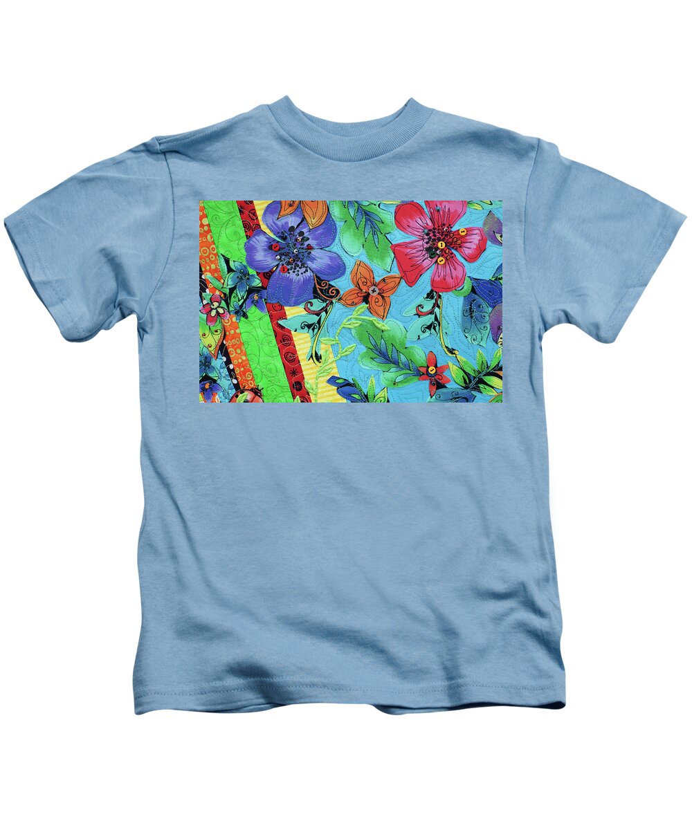 Tropical Breeze2 Kids T-Shirt featuring the mixed media Tropical Breeze 2 by Vivian Aumond