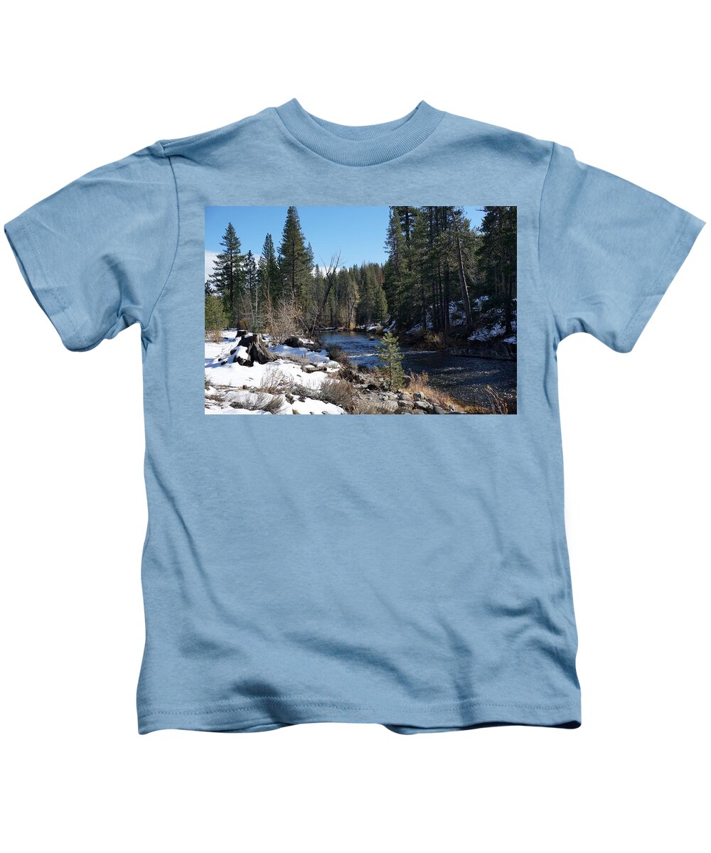 Truckee Kids T-Shirt featuring the photograph Truckee River Fall 2021 by Brent Knippel