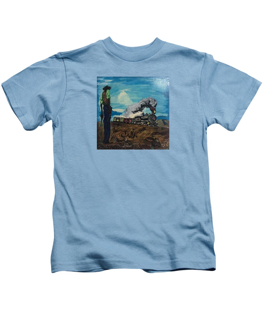  Kids T-Shirt featuring the painting Waitin in the Cut by Charles Young